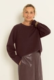 Trui met cashmere en afgeronde zoom