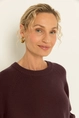 Trui met cashmere en afgeronde zoom