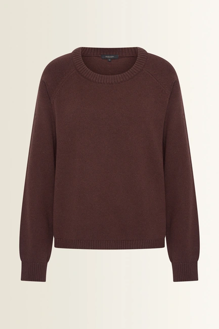 Trui met cashmere en afgeronde zoom