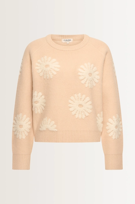 Trui met jacquard-bloemen
