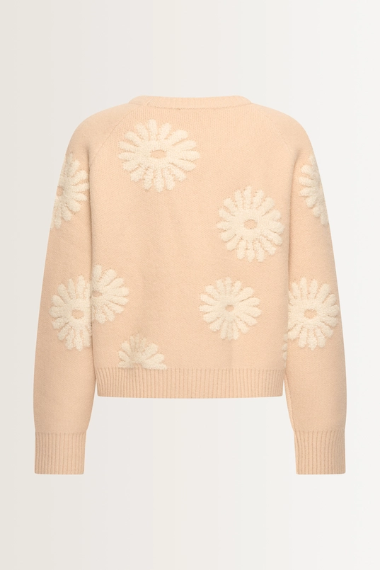 Trui met jacquard-bloemen
