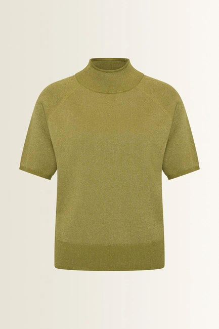 Trui met korte col en lurex-effect