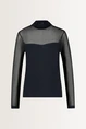 Turtleneck top met mesh