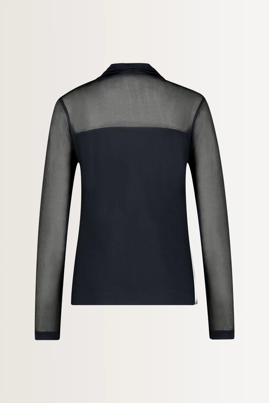 Turtleneck top met mesh