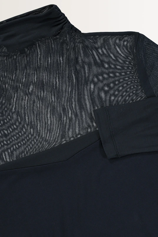 Turtleneck top met mesh