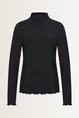 Turtleneck top met metallic glans