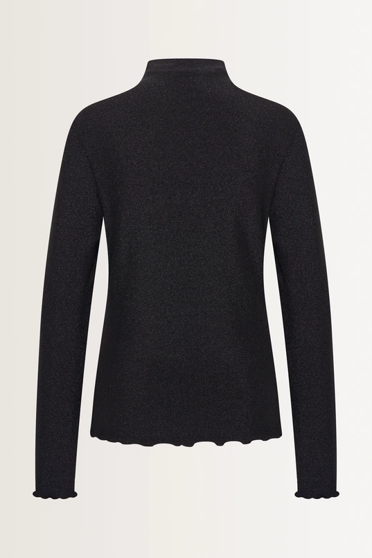 Turtleneck top met metallic glans