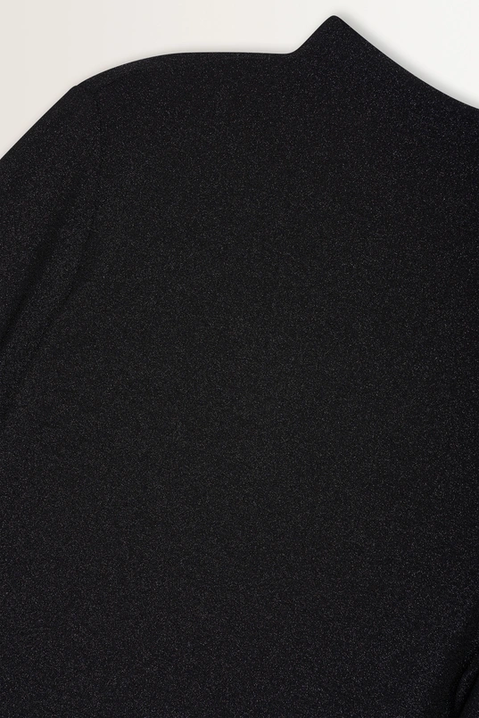 Turtleneck top met metallic glans