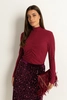 Turtleneck top met rimpeldetails