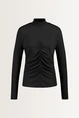 Turtleneck top met rimpeldetails