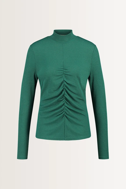 Turtleneck top met rimpeldetails