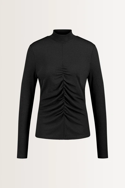 Turtleneck top met rimpeldetails