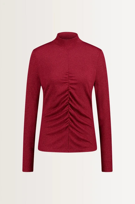 Turtleneck top met rimpeldetails