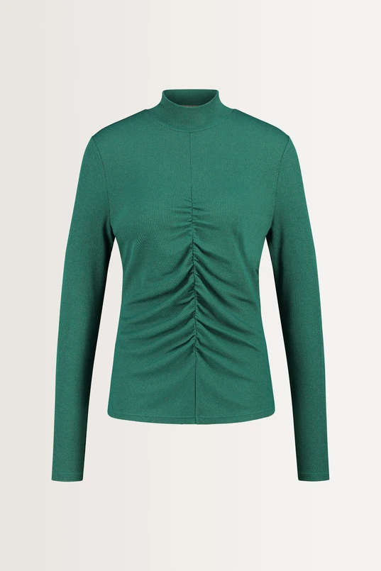 Turtleneck top met rimpeldetails