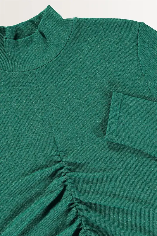Turtleneck top met rimpeldetails