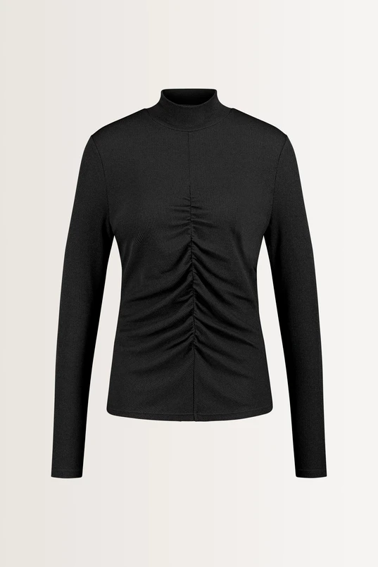 Turtleneck top met rimpeldetails