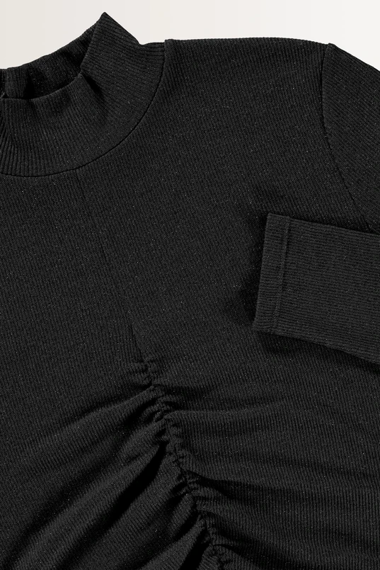 Turtleneck top met rimpeldetails