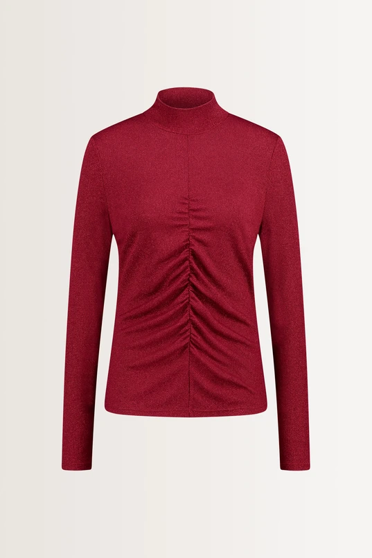 Turtleneck top met rimpeldetails