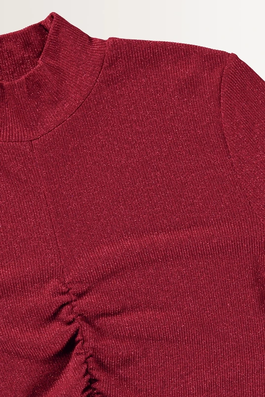 Turtleneck top met rimpeldetails