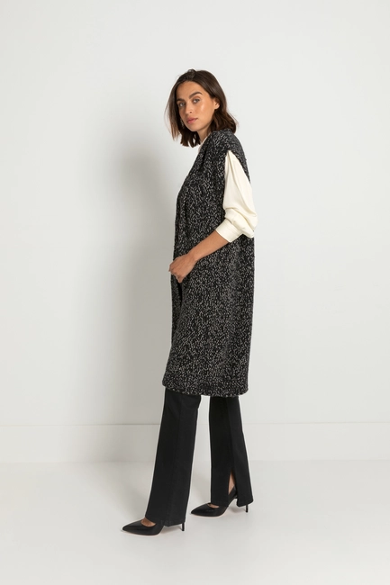 Tweed-look mouwloos vest
