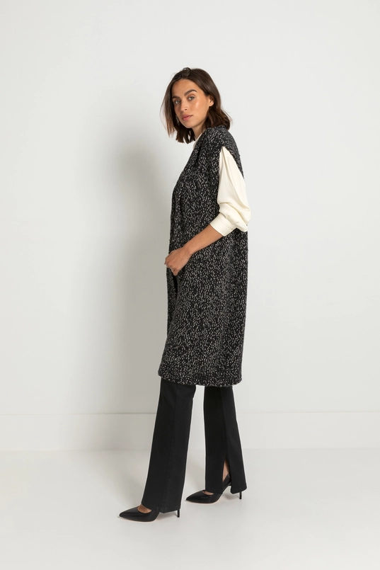 Tweed-look mouwloos vest