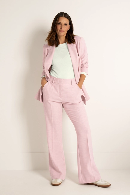 Tweed pantalon met flared pijp