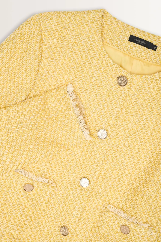 Tweedlook blazer franjedetails