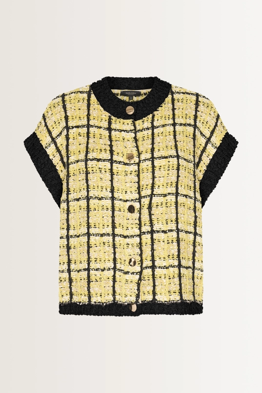 Tweedlook vest met bouclé-effect