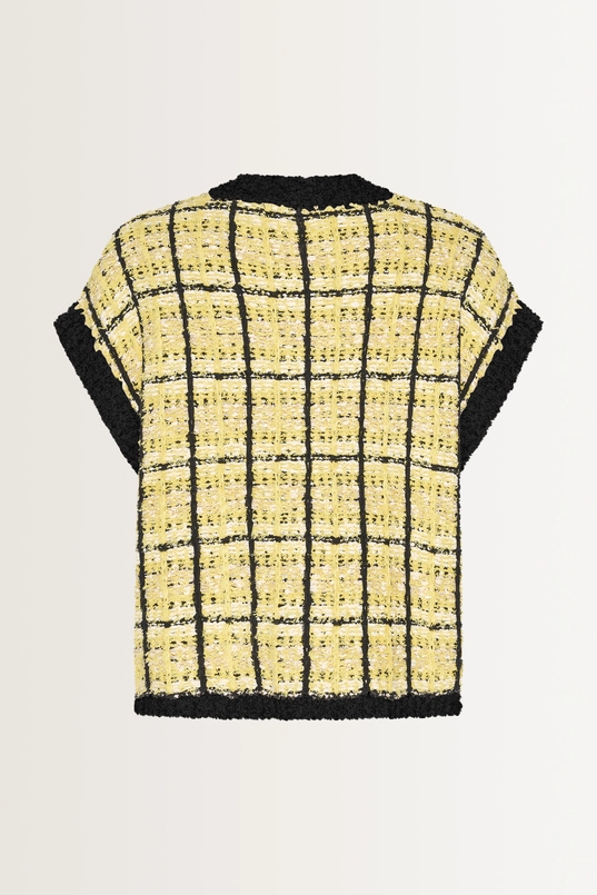 Tweedlook vest met bouclé-effect