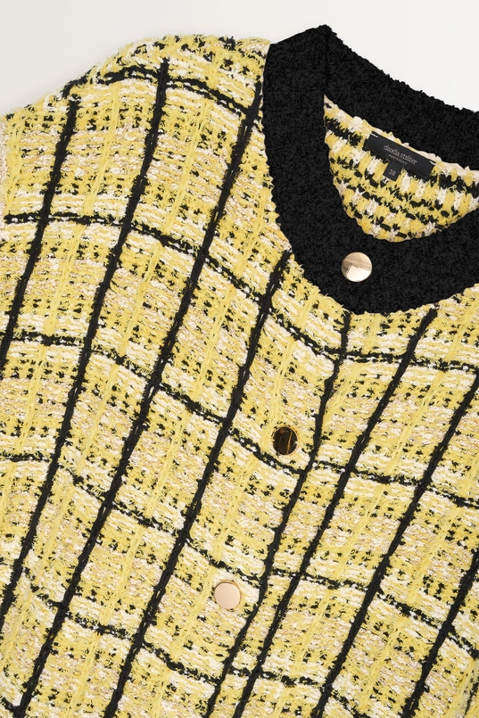 Tweedlook vest met bouclé-effect