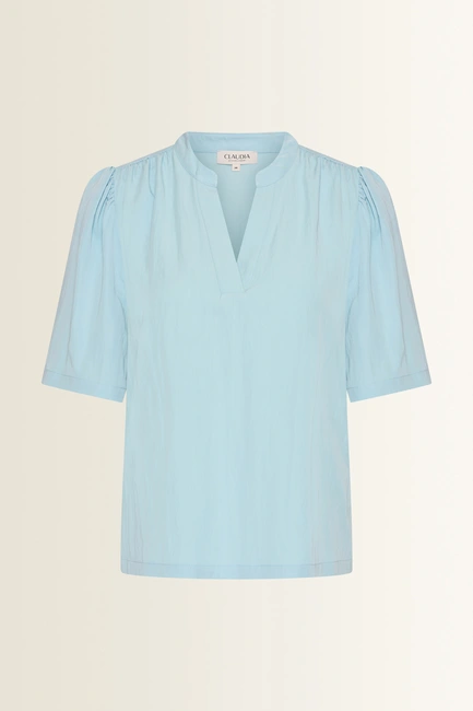 V-hals blouse in lichte structuur