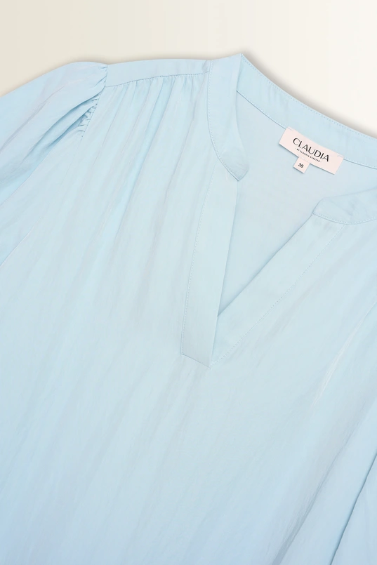 V-hals blouse in lichte structuur