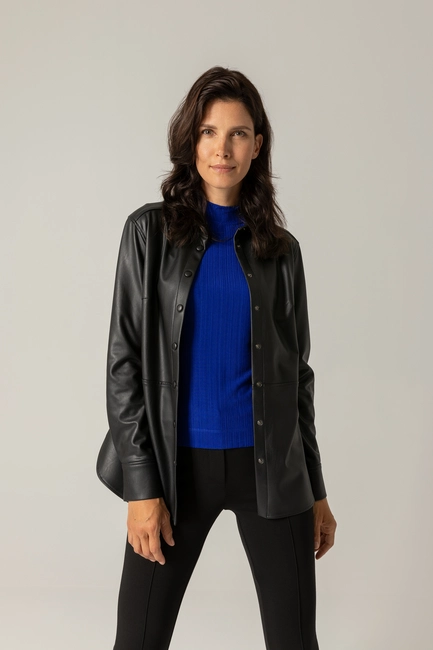 Vegan leather blouse