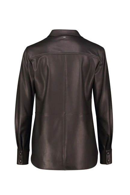 Vegan leather blouse