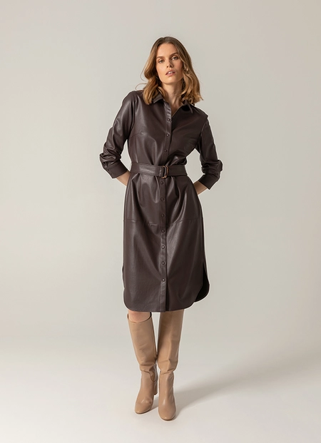 Vegan leather jurk