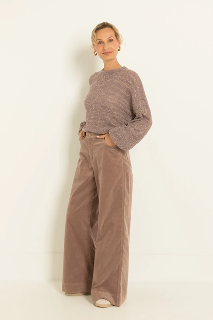 Velvet wide-leg broek