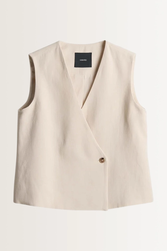 Verkort gilet linnenmix Nabril Someday