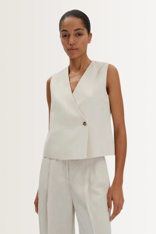 Verkort gilet linnenmix Nabril Someday