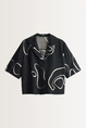 Verkorte blouse met abstracte print Zesora Someday