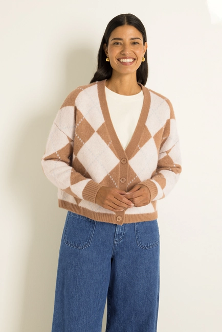 Vest met argyle ruitdessin