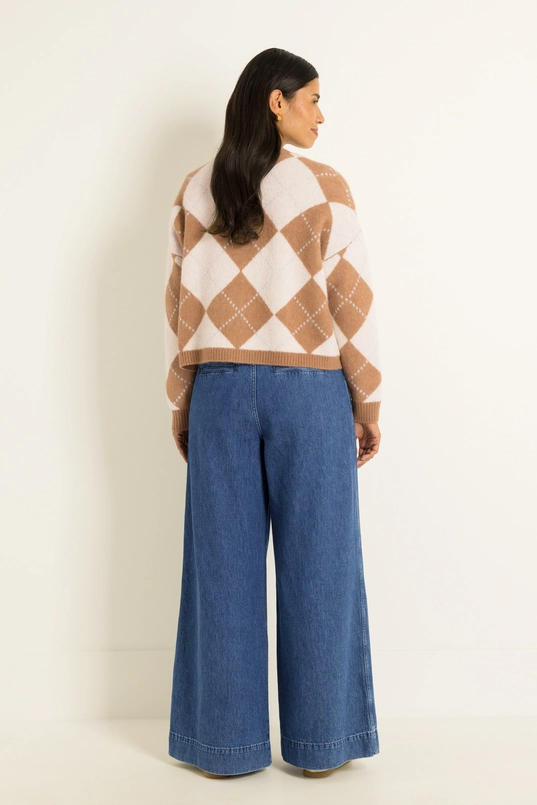 Vest met argyle ruitdessin