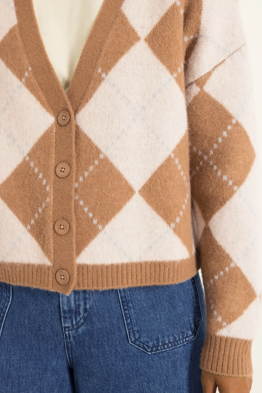 Vest met argyle ruitdessin