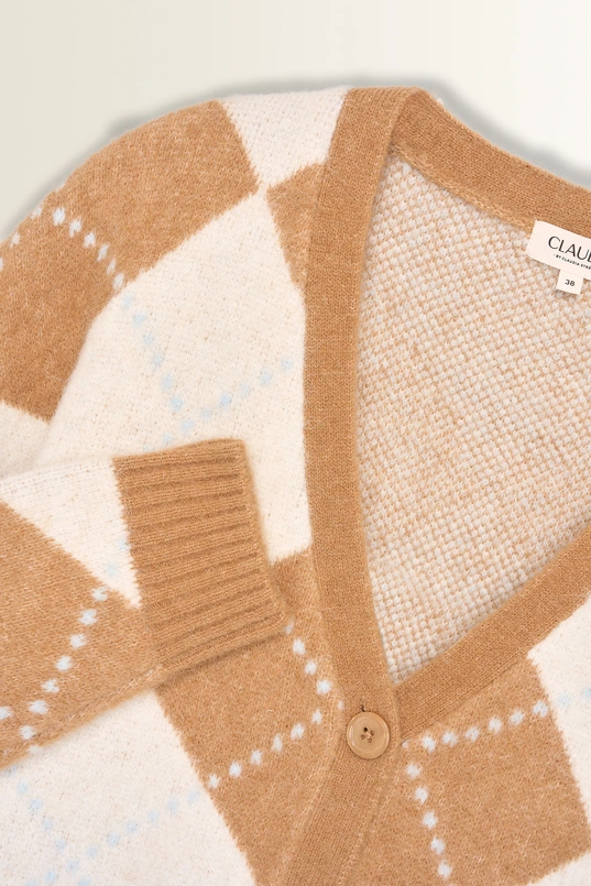 Vest met argyle ruitdessin