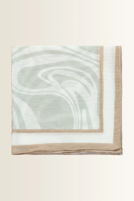 Vierkante shawl met swirlprint