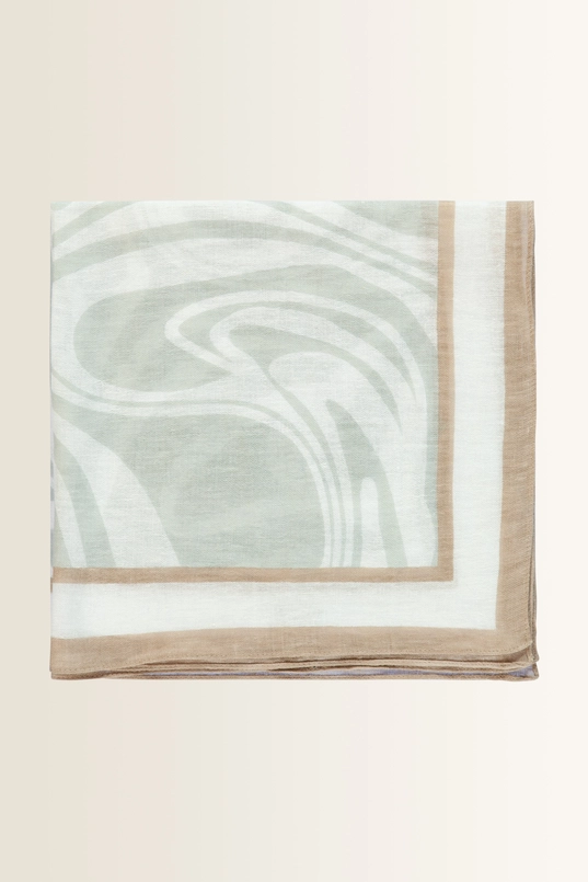 Vierkante shawl met swirlprint