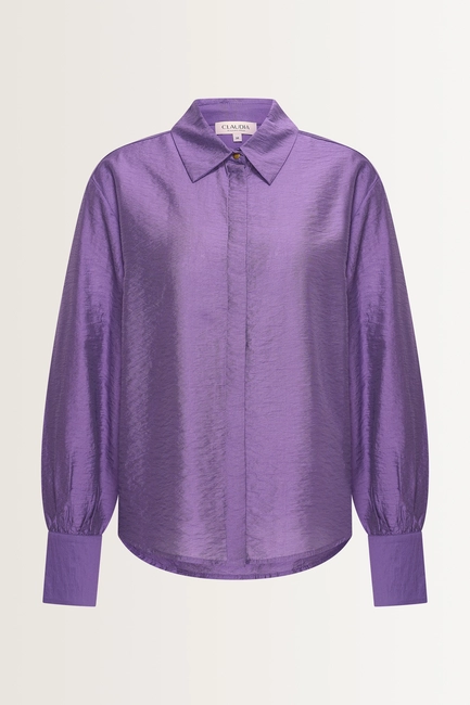 Viscosemix blouse met glans