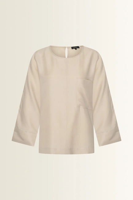 Vleermuismouw blouse met borstzak