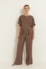 Wide leg broek in crinkle structuur