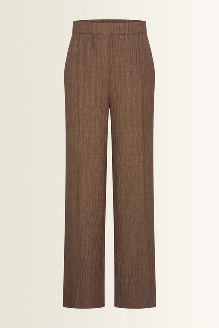 Wide leg broek in crinkle structuur