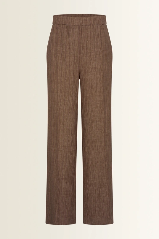 Wide leg broek in crinkle structuur